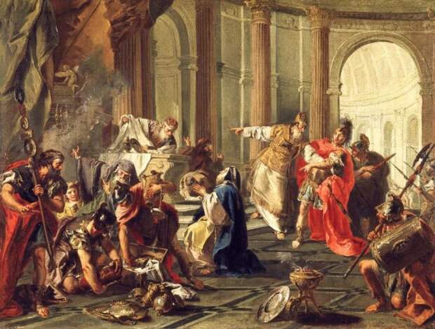 Красс разграбляет храм в Иерусалиме, Джованни Баттиста Питтони, 1743 год. \ Фото: amazon.de. Красс разграбляет храм в Иерусалиме, Джованни Баттиста Питтони, 1743 год. \ Фото: amazon.de.