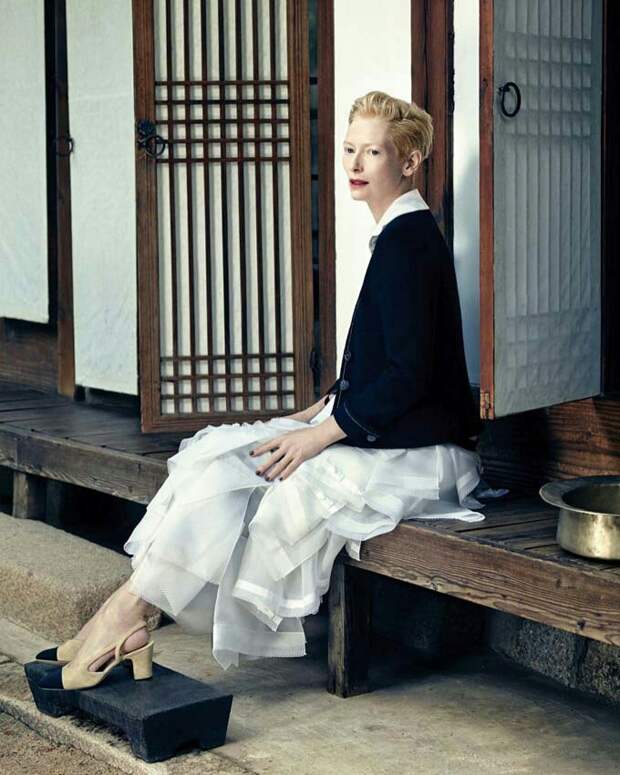 Тильда в кавере для Vogue и Chanel