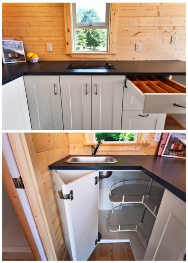 Многофункциональный кухонный уголок настоящая находка для маленьких площадей («Poco Pink», Канада). | Фото: lemurov.net.