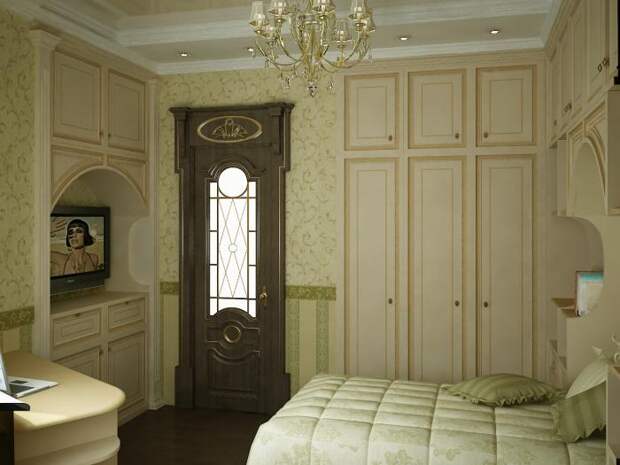 Дизайн интерьера квартир, интерьер в классическом стиле, интерьер спальни