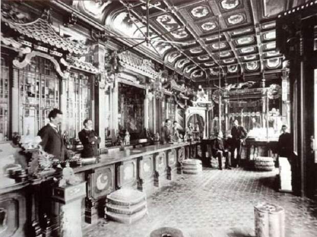 Интерьер чайного дома на Мясницкой, старое фото Интерьер чайного дома на Мясницкой, старое фото