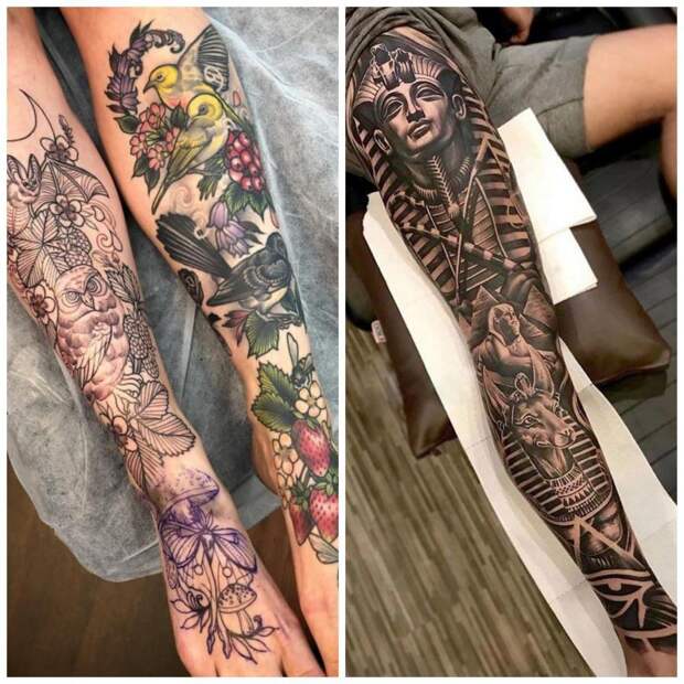 Фотографии оригинальных татуировок на ногах
