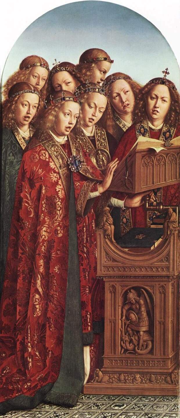 Ян ван Эйк - Eyck Jan van The Ghent Altarpiece Singing Angels