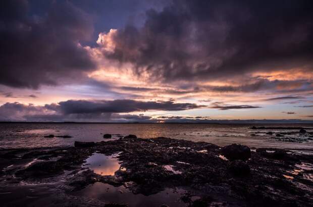 Атлантический закат исландия, красота, мир, природа, путешествие, снимок, фотограф