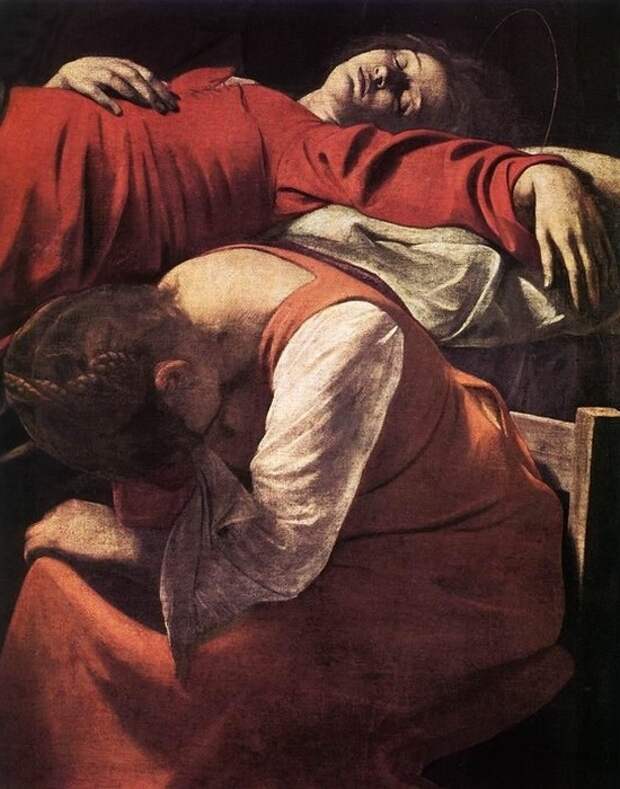 Фрагмент картины «Смерть девы Марии», 1606 год. Фрагмент картины «Смерть девы Марии», 1606 год.