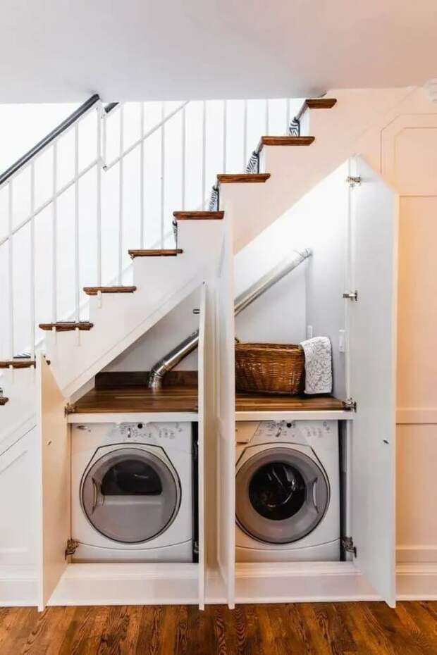 13 способов незаметно спрятать стиральную машину в ванной. Интересные решения