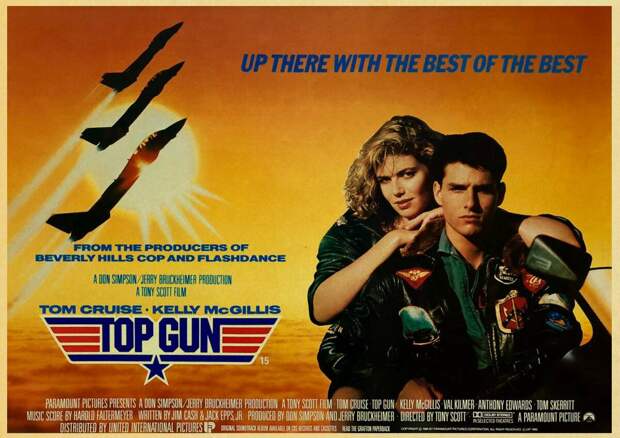 Рекламный плакат фильма "Тор Gun", который по сути являлся рекламным роликом истребителя Grumman F-14 Tomcat