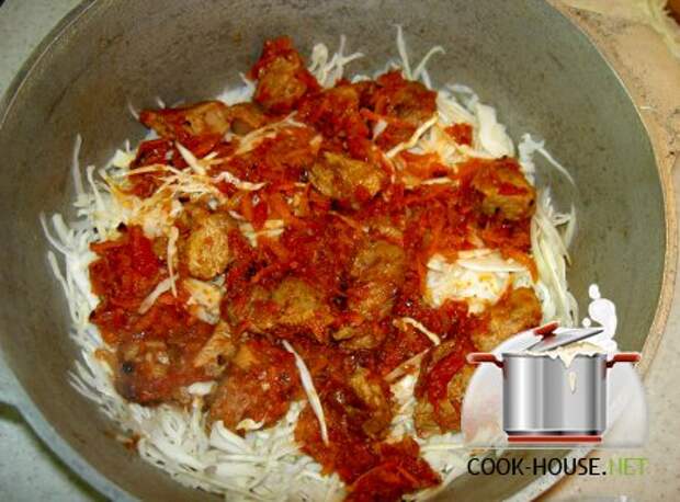 Тушеная капуста со свининой