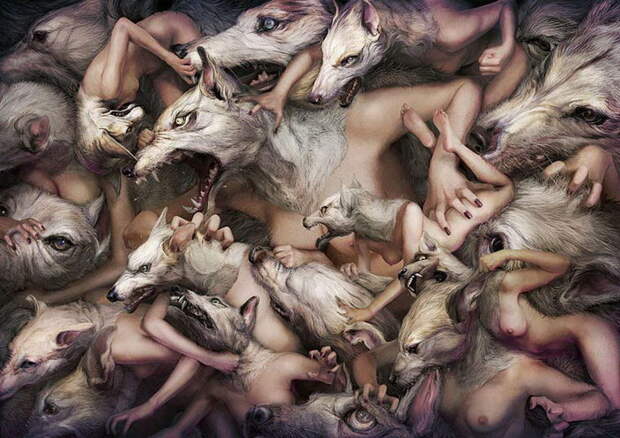 Странные картины Ryohei Hase