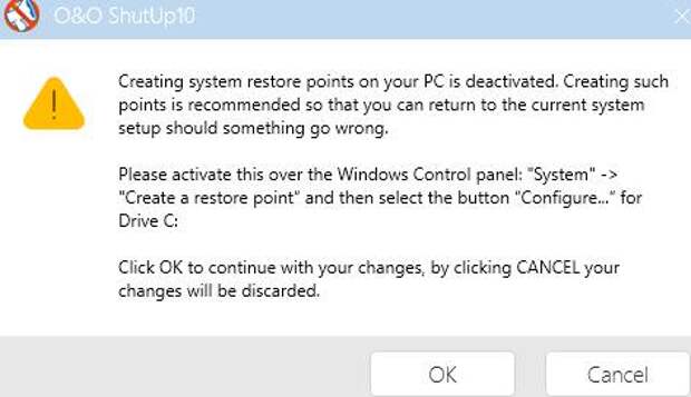 предупреждение O&O - как ускорить компьютер - скриншот 26