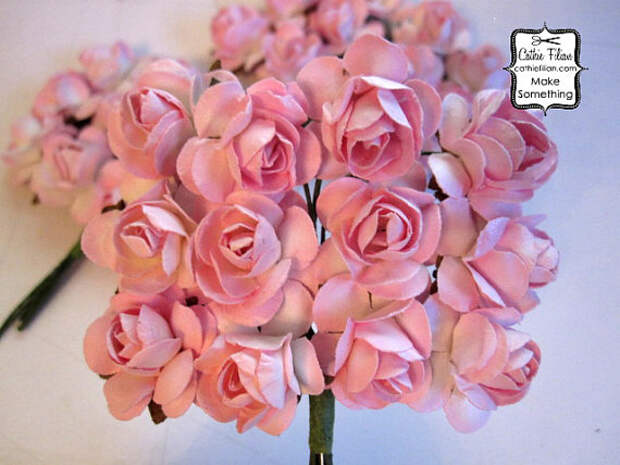 36 малых - пастельный розовый бумажные цветы - мини-букет - нежности