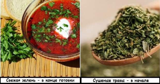 Свежая зелень – в конце: когда нужно добавлять продукты в блюда, чтобы не испортить их вкус.