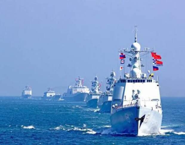 Совместные военно-морские учения России и Китая. Источник изображения: https://vk.com/denis_siniy