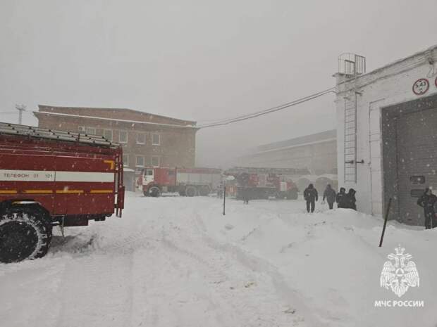 В Туле на заводе «Тулажелдормаш» из-за снега обрушилась кровля, начался пожар