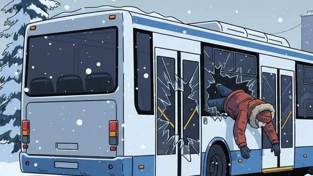 В Кемерове пассажир выпал на улицу из-за лопнувшего в автобусе стекла