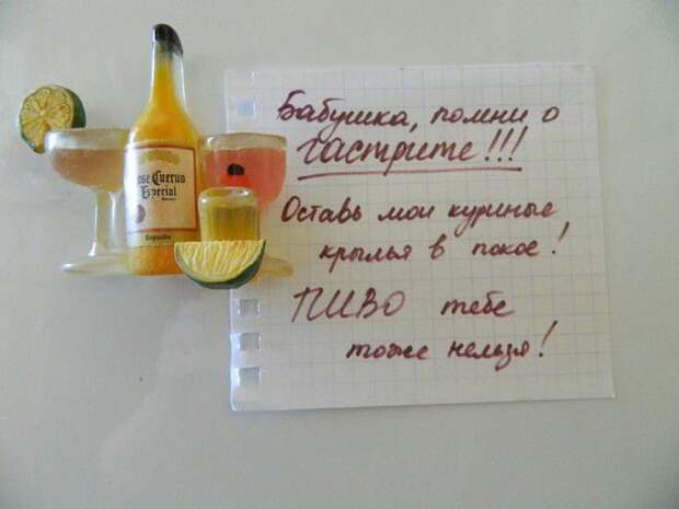 Прикольная переписка на холодильниках