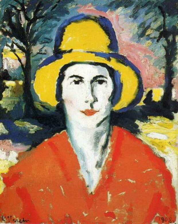 Портрет женщины в желтой шляпе - Казимир Малевич фото