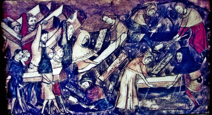 Чёрная смерть. «Хроники Жиля Ли Муисиса» (1272—1352 гг), настоятеля монастыря Святого Мартина Праведного, Королевская библиотека Бельгии. \ Фото: sciencepresse.qc.ca.