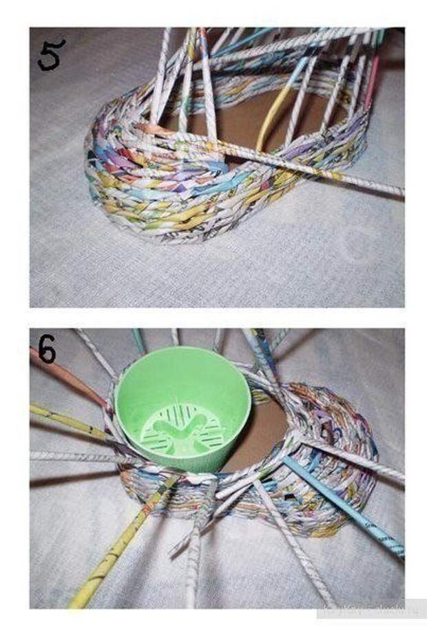 Плетём башмачок из газетных трубочек