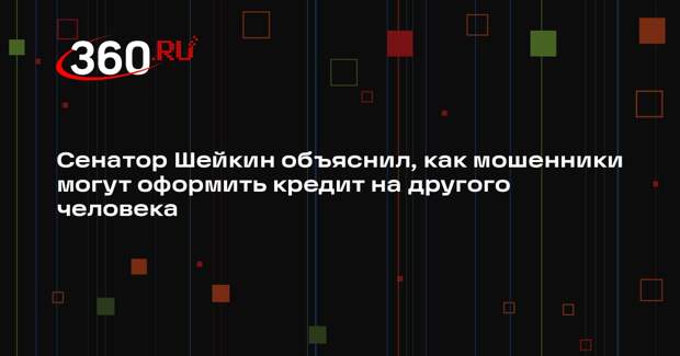 Сенатор Шейкин объяснил, как мошенники могут оформить кредит на другого человека