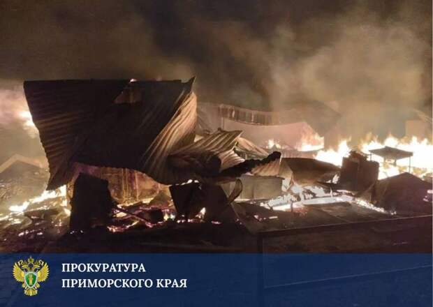 Пламя уничтожило базу отдыха в популярной бухте Приморья