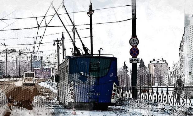 В Орле остановка троллейбусов привела к огромной пробке