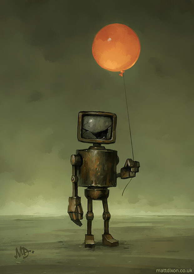 Одинокие роботы в рисунках Matt Dixon