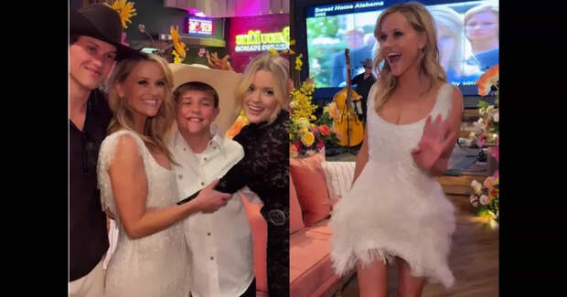 Мини-платье и вечеринка в стиле Дикого Запада: Риз Уизерспун показала, как отметила 50-летие с детьми и близкими