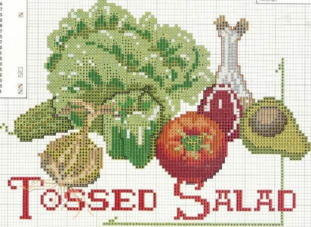 Схемы вышивки крестиком "Кухонная тема" набор для салата