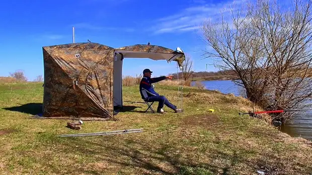 Баня из палатки! Рыбалка на КОРОВИЙ РОГ!