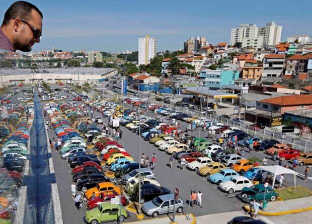 Cобрание владельцев VW Beetle в Бразилии beetle, volkswagen, бразилия, жук