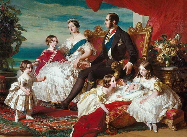 Королева Виктория и принц Альберт с детьми, худ. Ф. К. Винтерхальтер