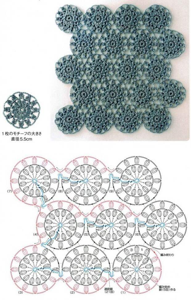 Схема безотрывного вязания крючком