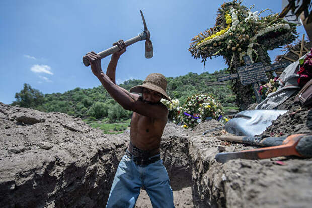 Похороны на кладбище Сан-Мигель-Сико в Мексике