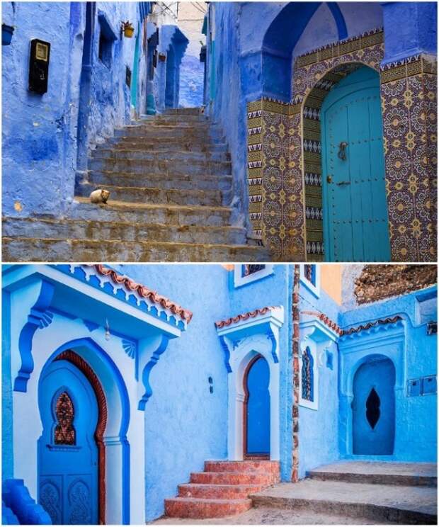 На голубых улицах города нет мусора, грязи и всегда идеальный порядок (Chefchaouen, Марокко). | Фото: мbezkordonu.com.