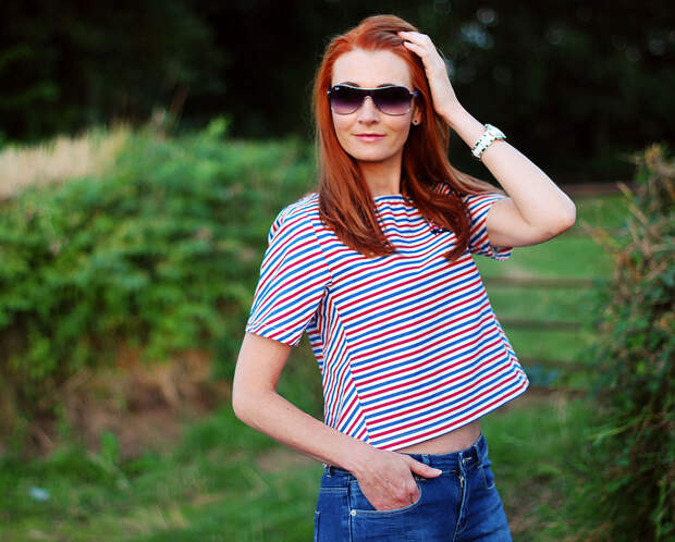 Striped boxy top