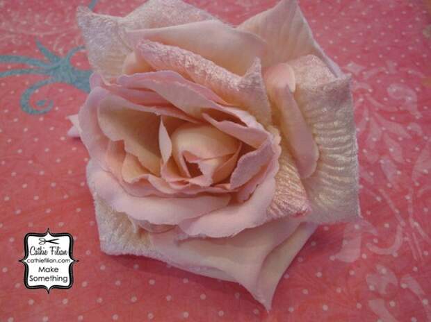 Бархатная Роза-Whisper Pink - Дамских, Измененные Couture, волос Цветы, Шелковый