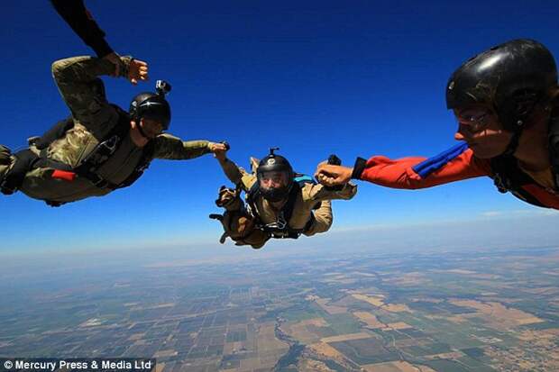 All the skydiving team loved having Riley up in the air with them for the jump