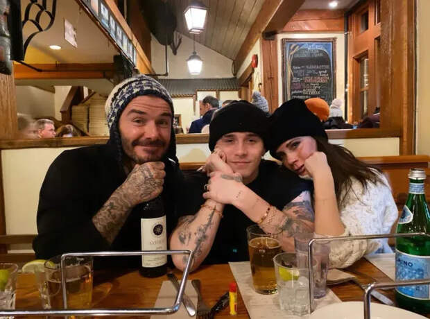 Дэвид, Бруклин и Виктория Бекхэм