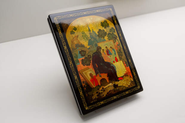 Владимир Белов, шкатулка «Андрей Рублёв», Холуй, 1965 год