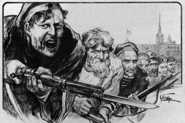 А. Апсит. Грудью на защиту Петрограда. Плакат. 1919 год.