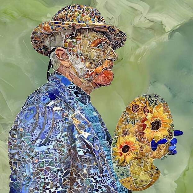 Ван Гог. Цифровые мозаики от Бруно Чербони.