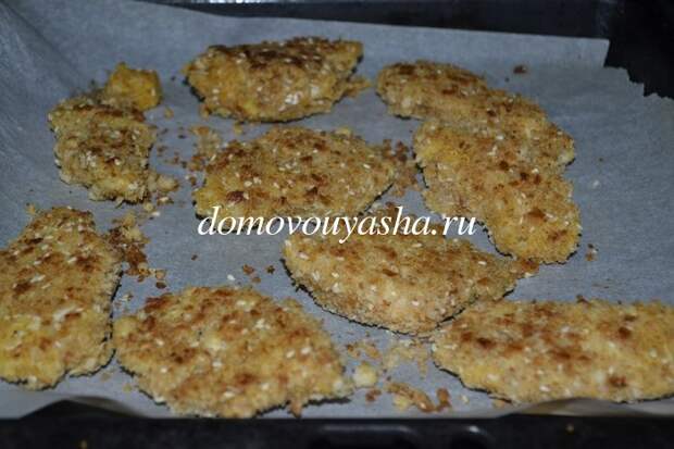 Куриные наггетсы в духовке с хрустящей корочкой