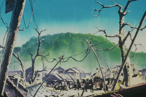 Кадр из мультфильма «Босоногий Гэн»