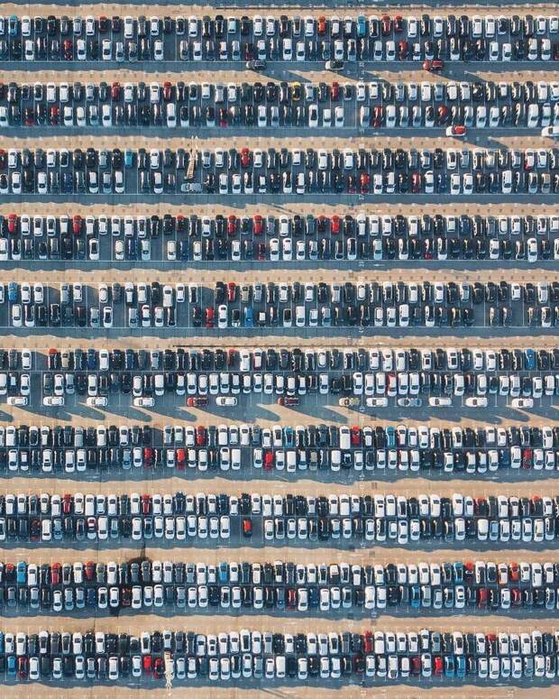 4. Вид на парковку в Китае сверху parking, авто, дебилизм, машины, парковка, смешно, ужасная парковка, фото
