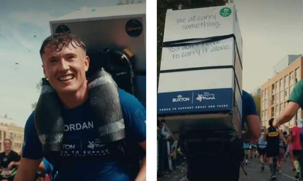 Мужчина пробежал марафон с тяжелым холодильником за спиной из-за деменции матери