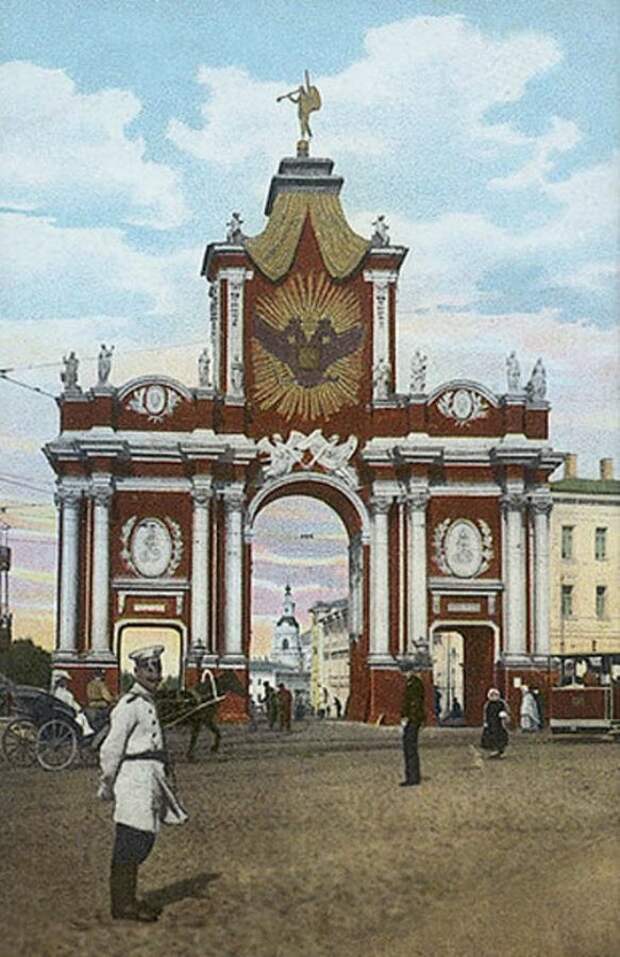 Красные ворота. На фото: Красные ворота на дореволюционной открытке. архитектура, история, москва