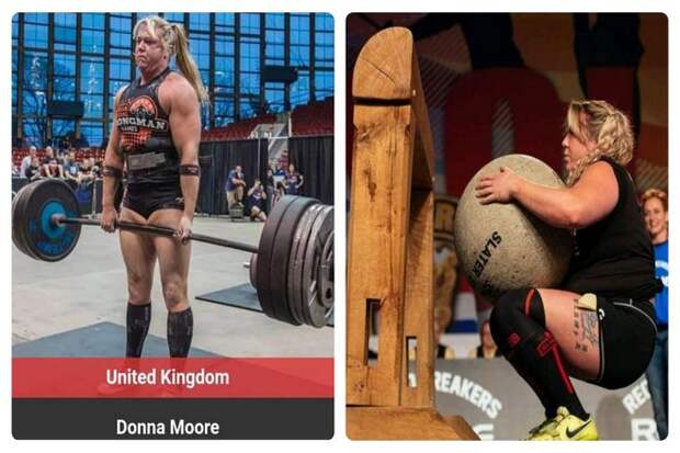Это Донна Мур. Она считается самой сильной женщиной в мире и может поднять в становой тяге 330 кг. Даже если вы не слабак ни по чьим стандартам, вероятно вы никогда не приблизитесь к этому. Сказать, что Донна Мур сильнее 99,9% всех мужчин, не будет преувеличением.