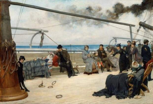 На палубе пассажирского судна. Генри Бэкон, 1877 год. | Фото: m.blog.daum.net.