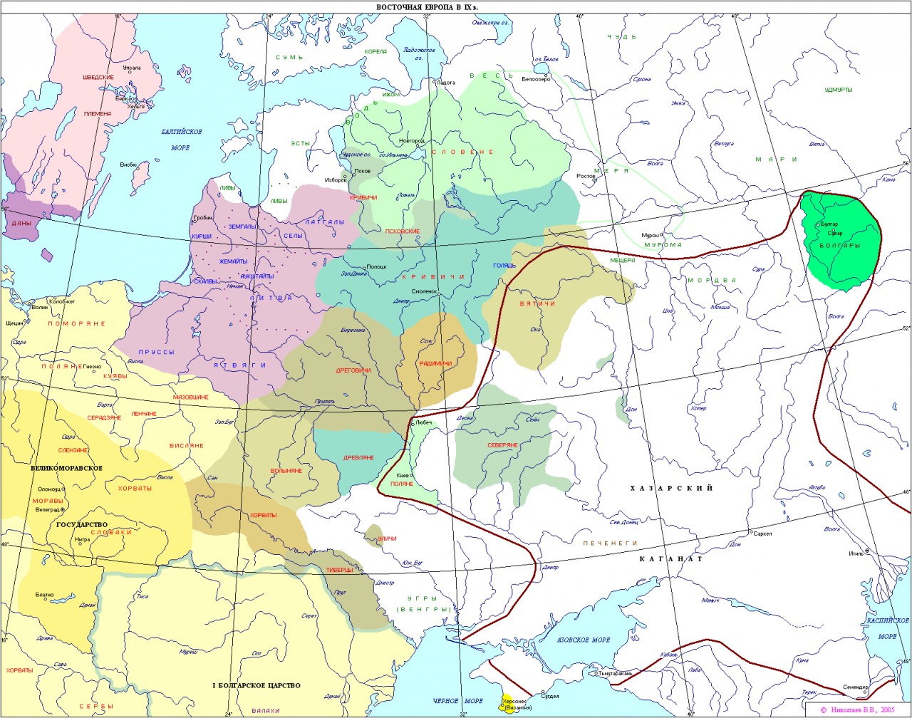 Славянские племена карта расселения